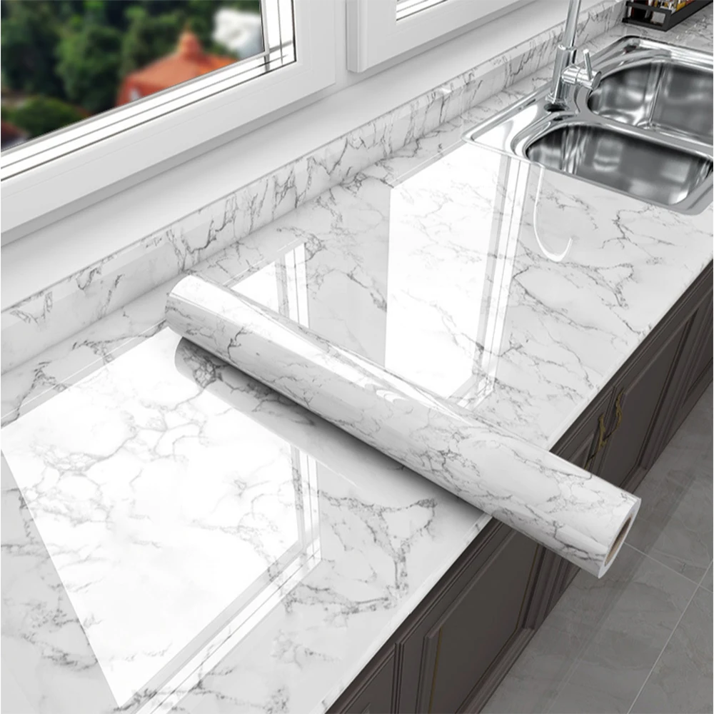 Commercial Kitchen Wall - Marble Vinyl Self Adhesive Wallpaper for