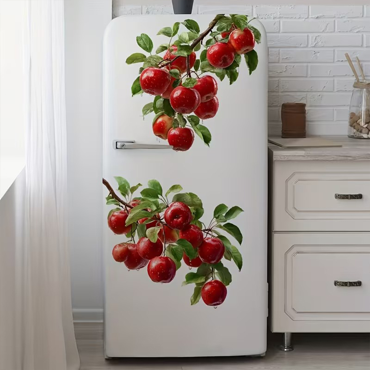 Commercial Kitchen Wall - 3D Red Apple Refrigerator Magnet, Waterproof