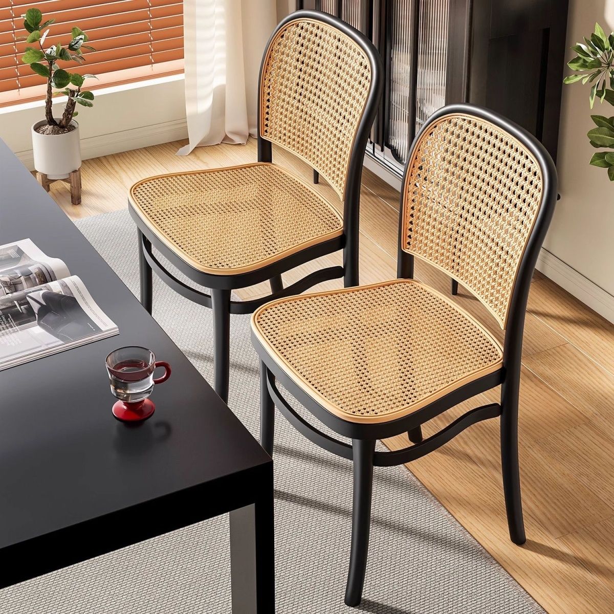 Commercial Kitchen Bench - Nordic Dining Chairs Imitation Rattan Restaurant