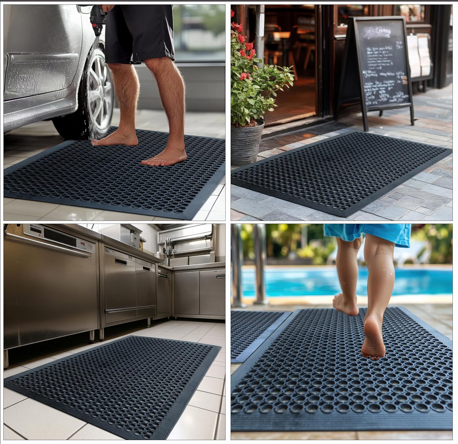 2-Pack Anti-Fatigue Rubber Flo - Commercial Kitchen Mats Anti Fatigue recensione e prezzo