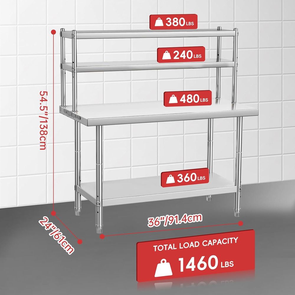 Commercial 36x24 Stainless Ste - Commercial Kitchen Prep Table With Storage recensione e prezzo
