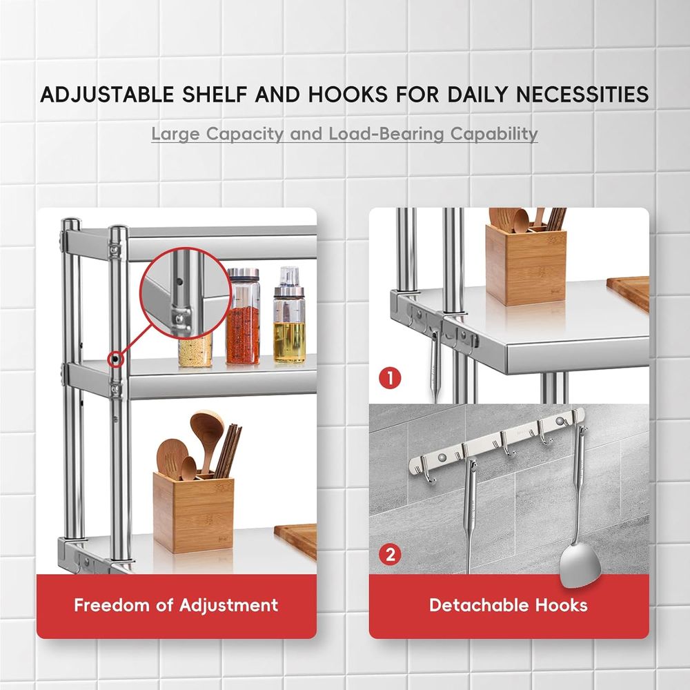 Commercial 36x24 Stainless Ste - Commercial Kitchen Prep Table With Storage recensione e prezzo