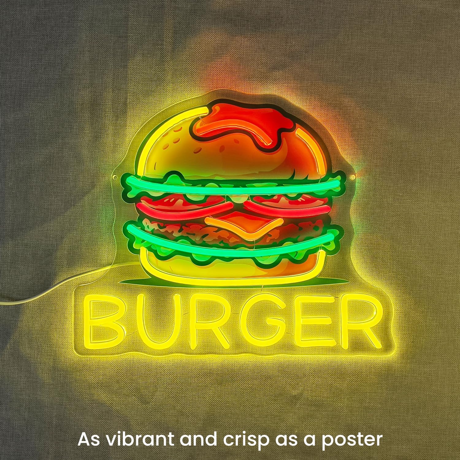Burger Neon Sign, LED Hamburge - Commercial Kitchen Walls recensione e prezzo