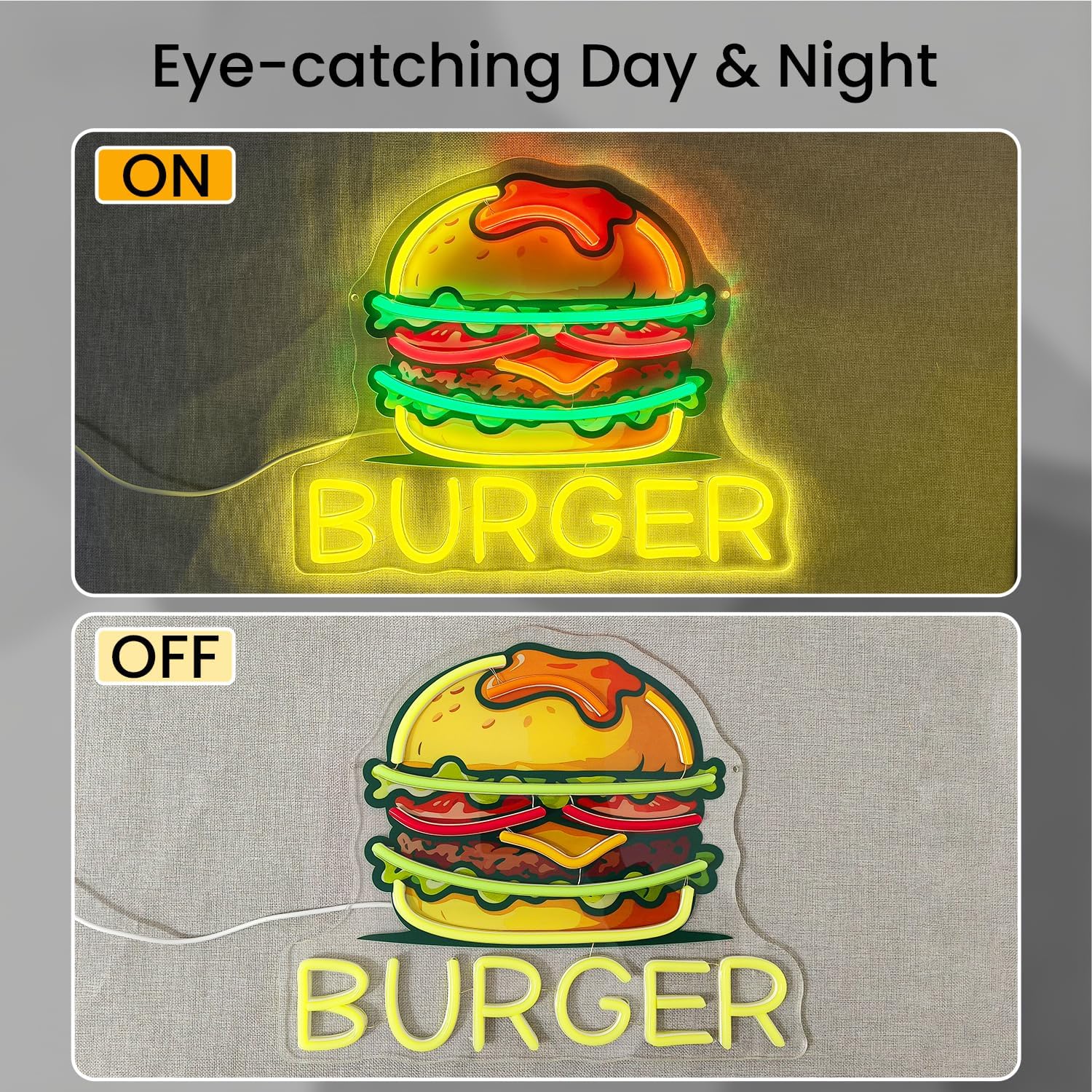 Burger Neon Sign, LED Hamburge - Commercial Kitchen Walls recensione e prezzo