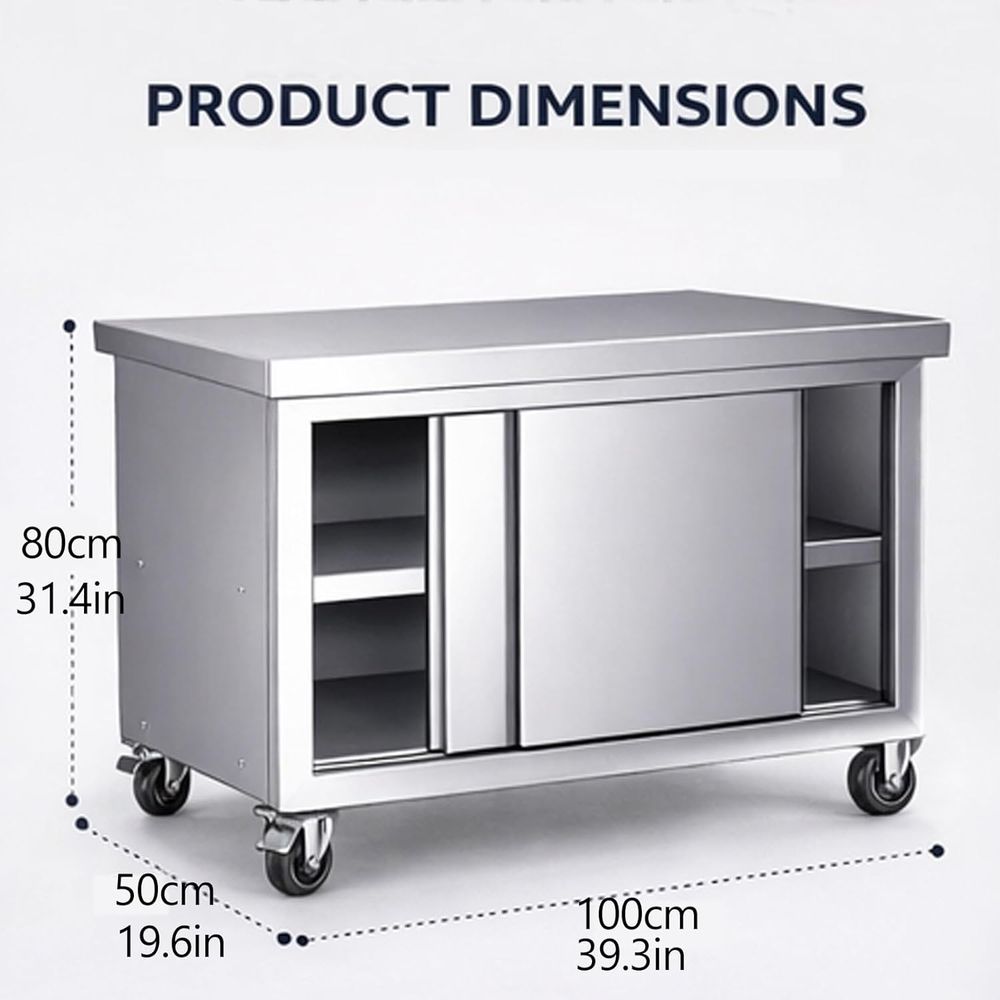 Heavy-Duty Stainless Steel Wor - Commercial Kitchen Prep Table With Storage recensione e prezzo