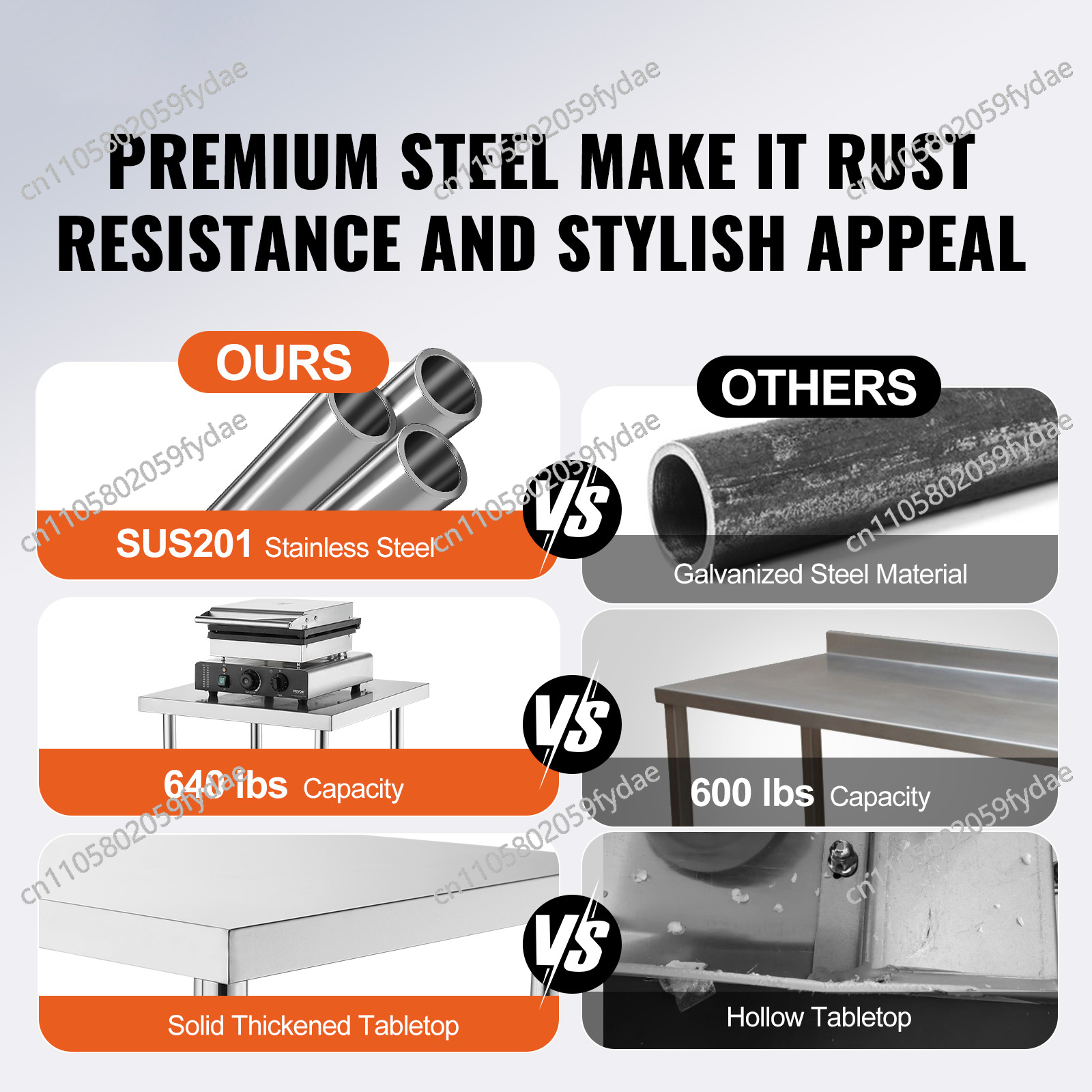 For Stainless Steel Prep Table - Commercial Kitchen Prep Table With Storage recensione e prezzo