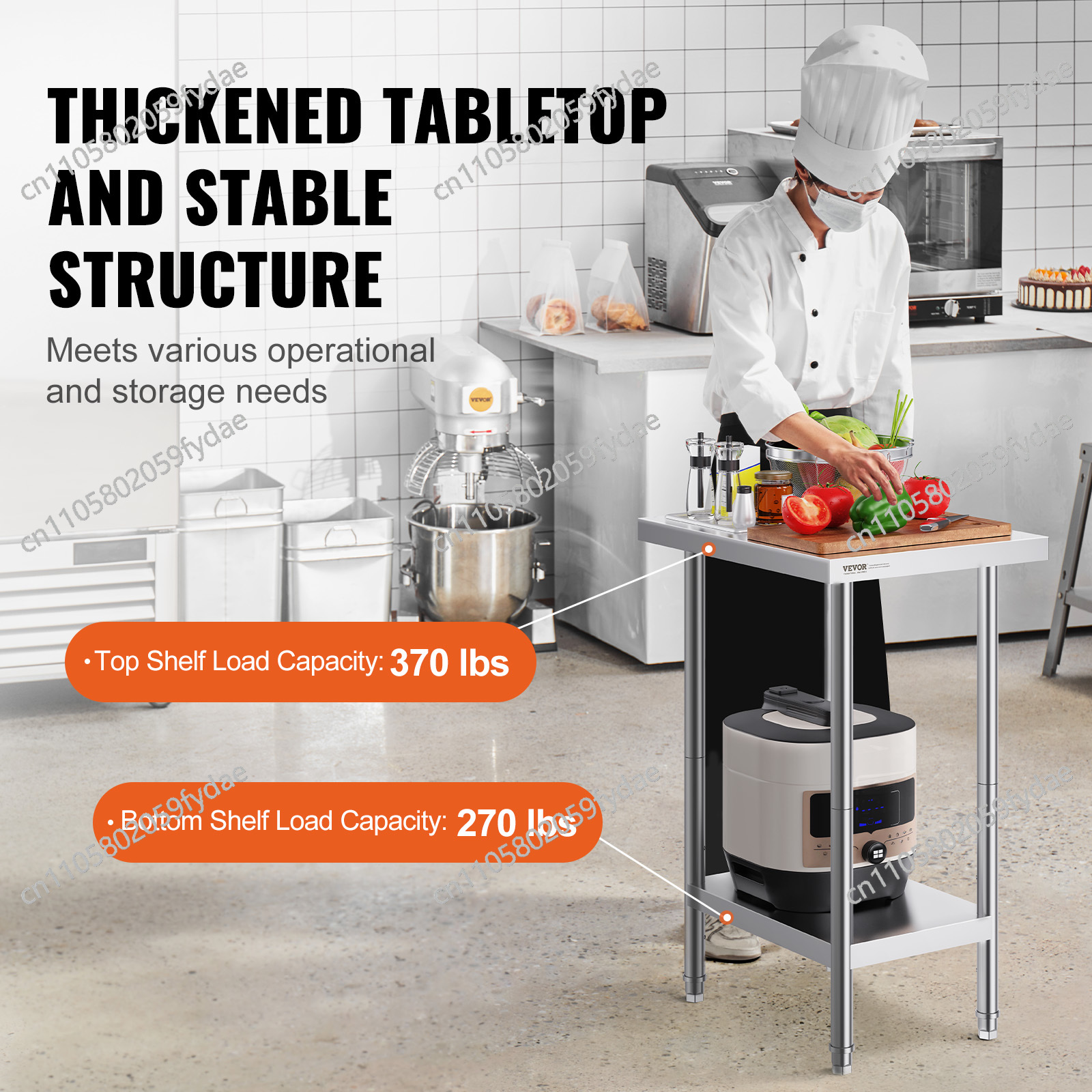 For Stainless Steel Prep Table - Commercial Kitchen Prep Table With Storage recensione e prezzo