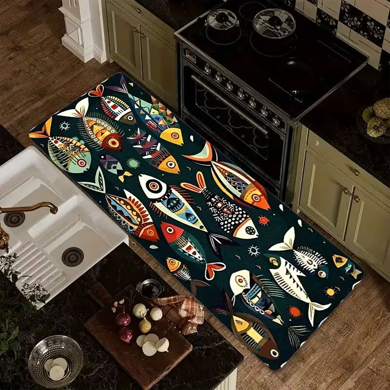 Nautical Fish Print Kitchen Ru - Commercial Kitchen Mats Anti Fatigue recensione e prezzo