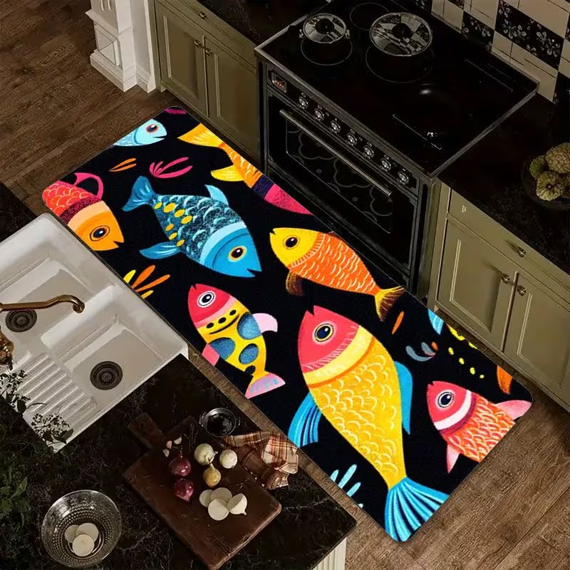 Nautical Fish Print Kitchen Ru - Commercial Kitchen Mats Anti Fatigue recensione e prezzo