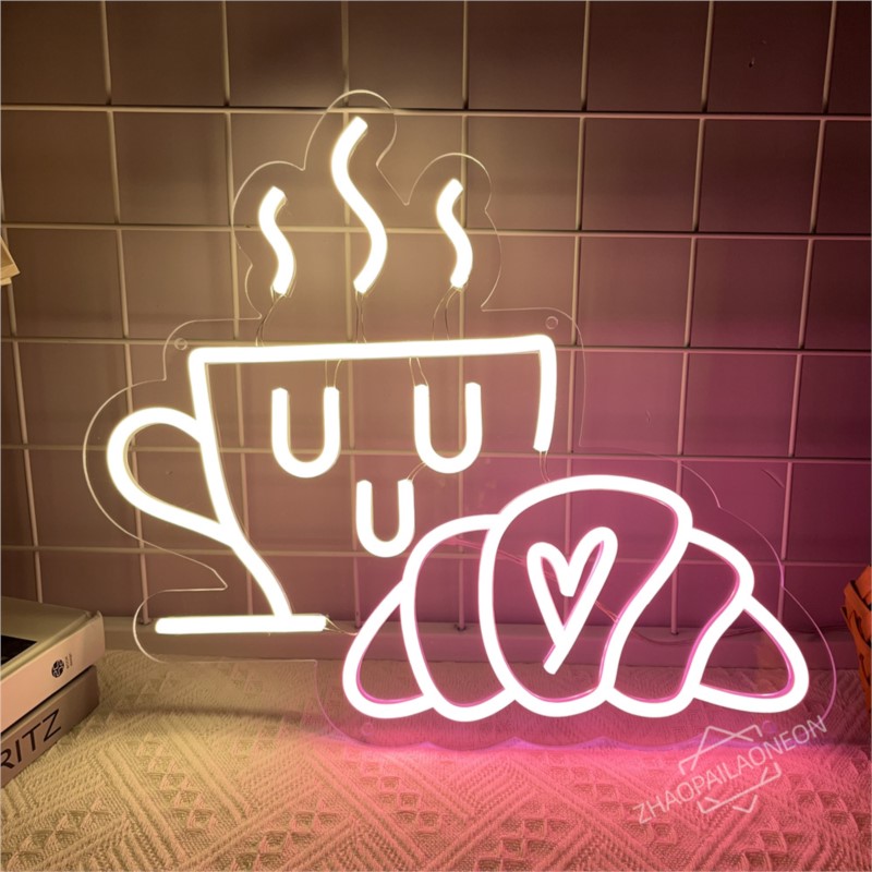 Coffee Bread Neon Sign Croissa - Commercial Kitchen Walls recensione e prezzo