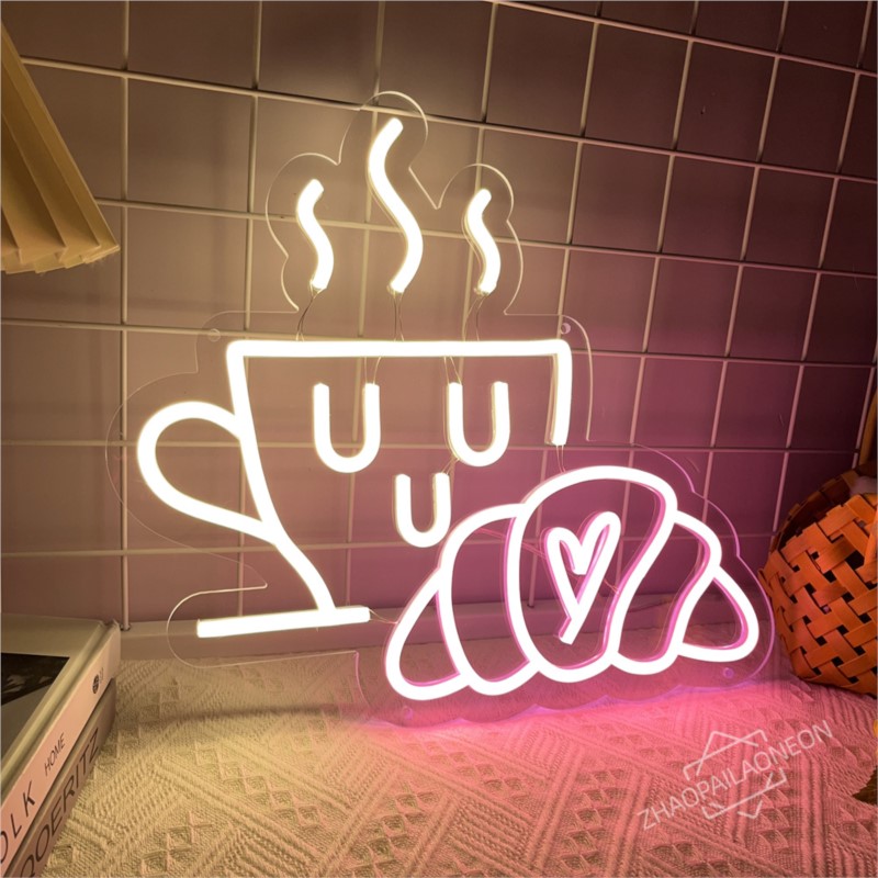 Coffee Bread Neon Sign Croissa - Commercial Kitchen Walls recensione e prezzo
