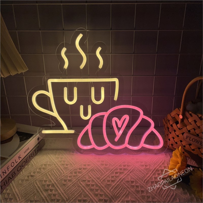 Coffee Bread Neon Sign Croissa - Commercial Kitchen Walls recensione e prezzo