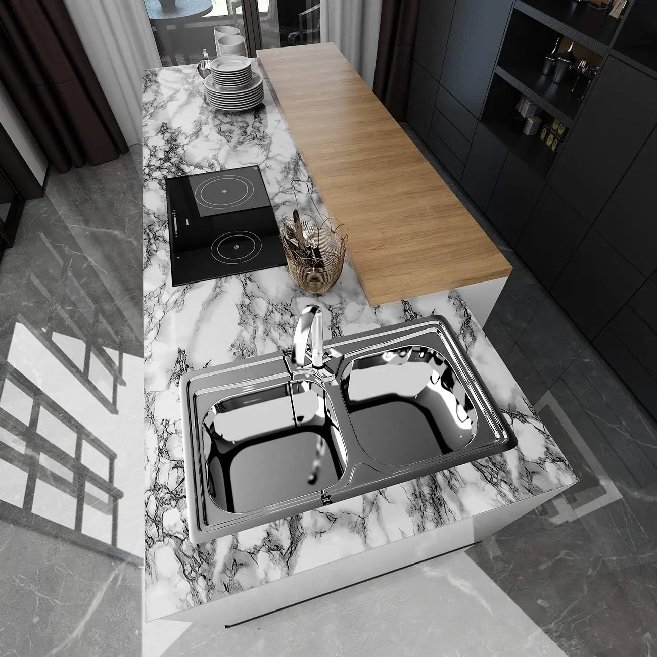 Marble Vinyl Self Adhesive Wal - Commercial Kitchen Wall recensione e prezzo