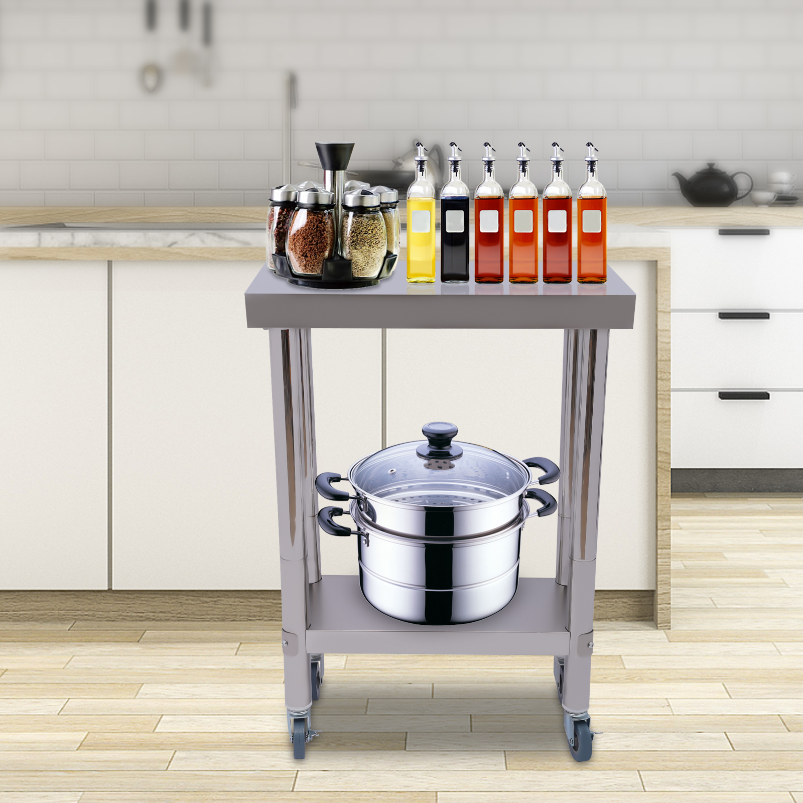 Stainless Steel Kitchen Workto - Commercial Kitchen Prep Table With Storage recensione e prezzo