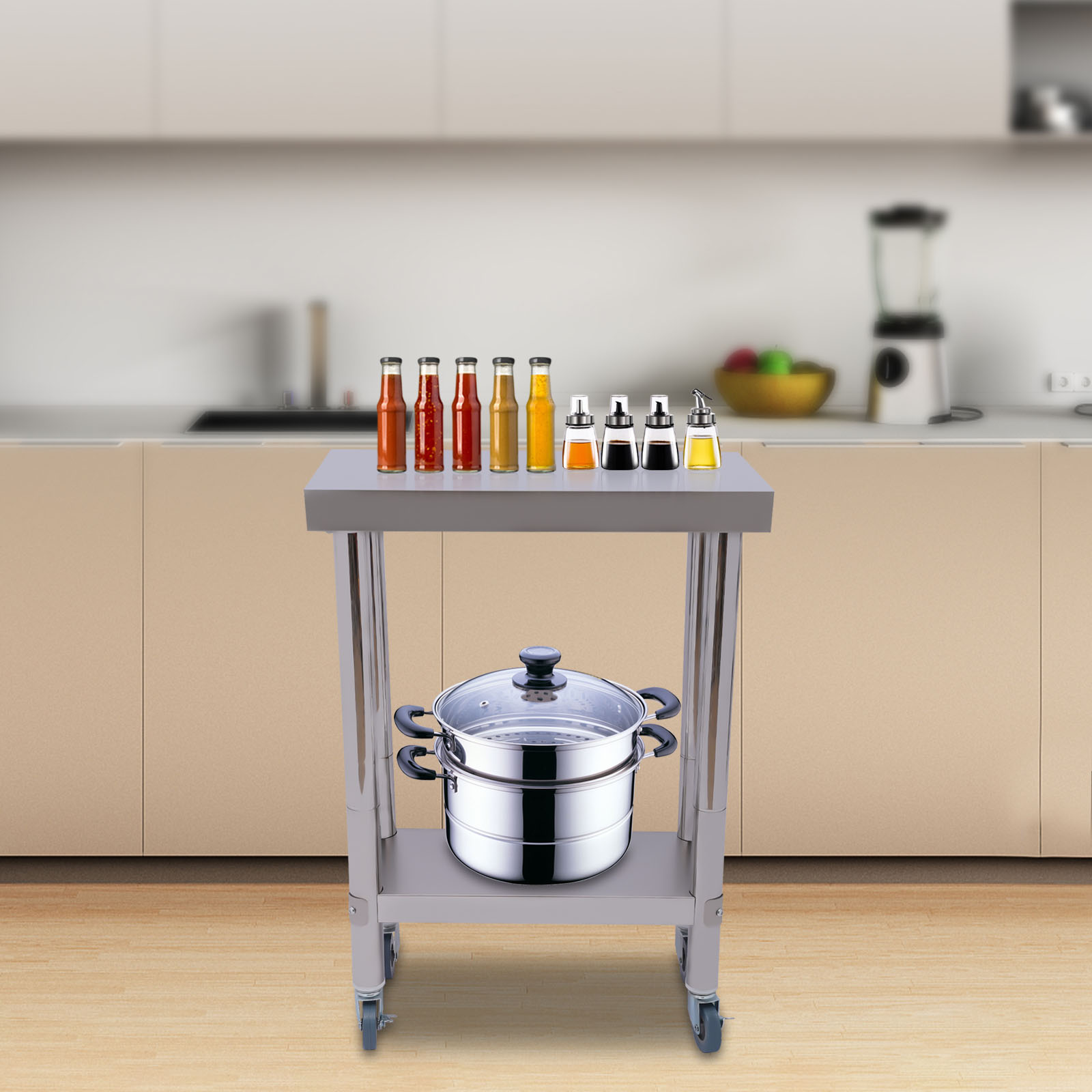 Stainless Steel Kitchen Workto - Commercial Kitchen Prep Table With Storage recensione e prezzo