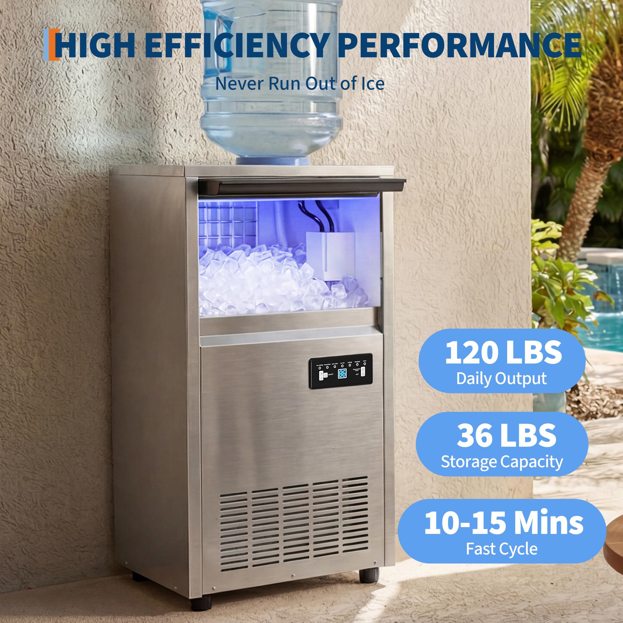 Under Counter Ice Maker 130LBS - Commercial Kitchen Ice Machine recensione e prezzo