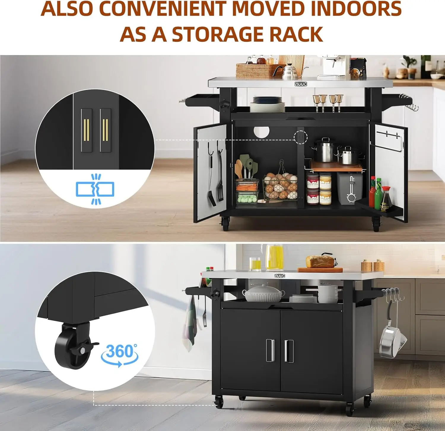 Outdoor Grill Cart with Storag - Commercial Kitchen Prep Table With Storage recensione e prezzo