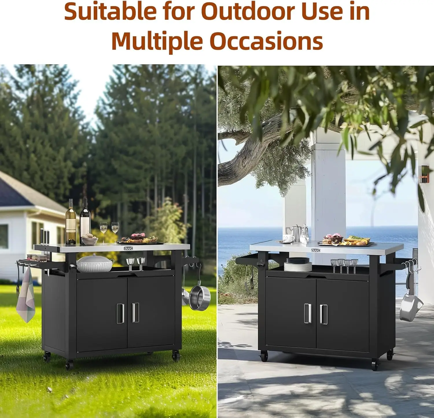 Outdoor Grill Cart with Storag - Commercial Kitchen Prep Table With Storage recensione e prezzo