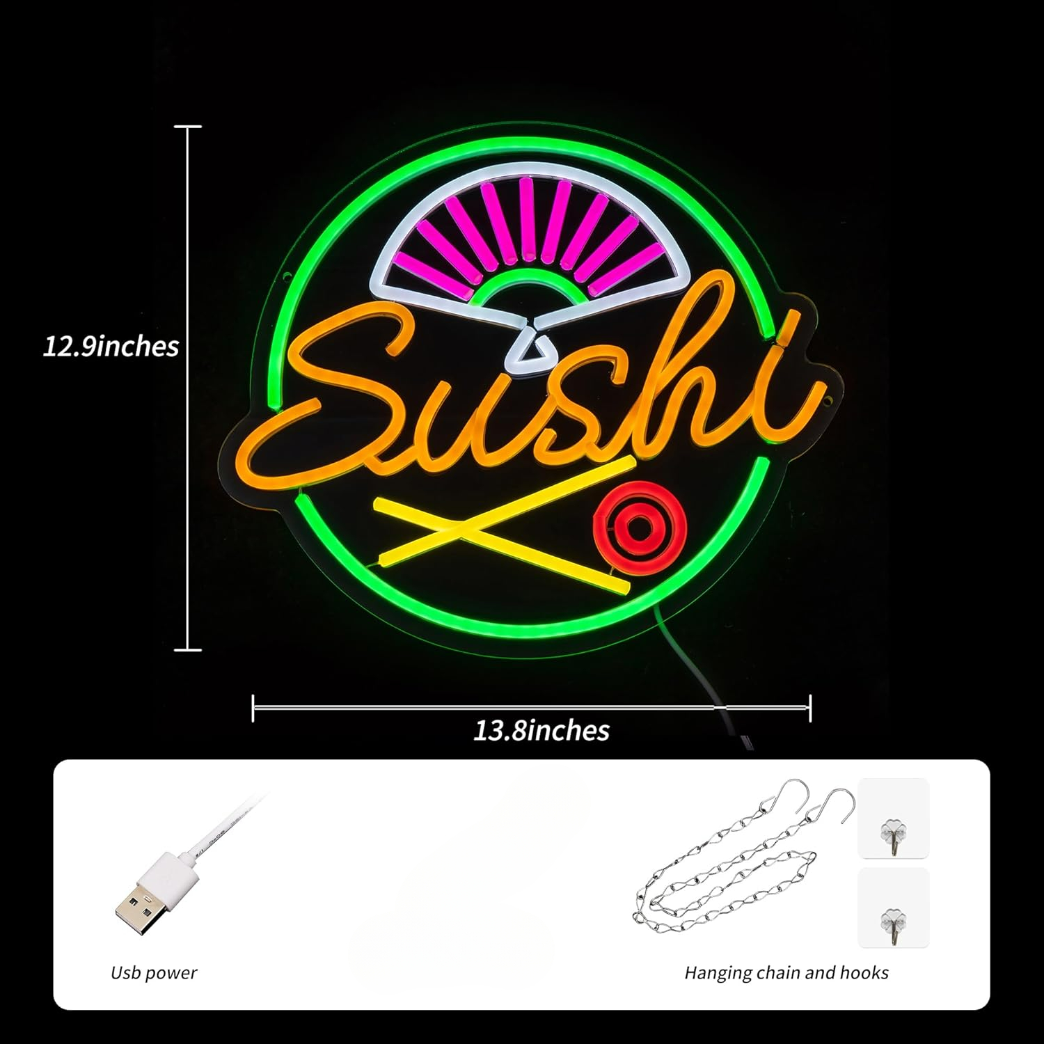 Sushi Neon Sign for Wall Decor - Commercial Kitchen Walls recensione e prezzo