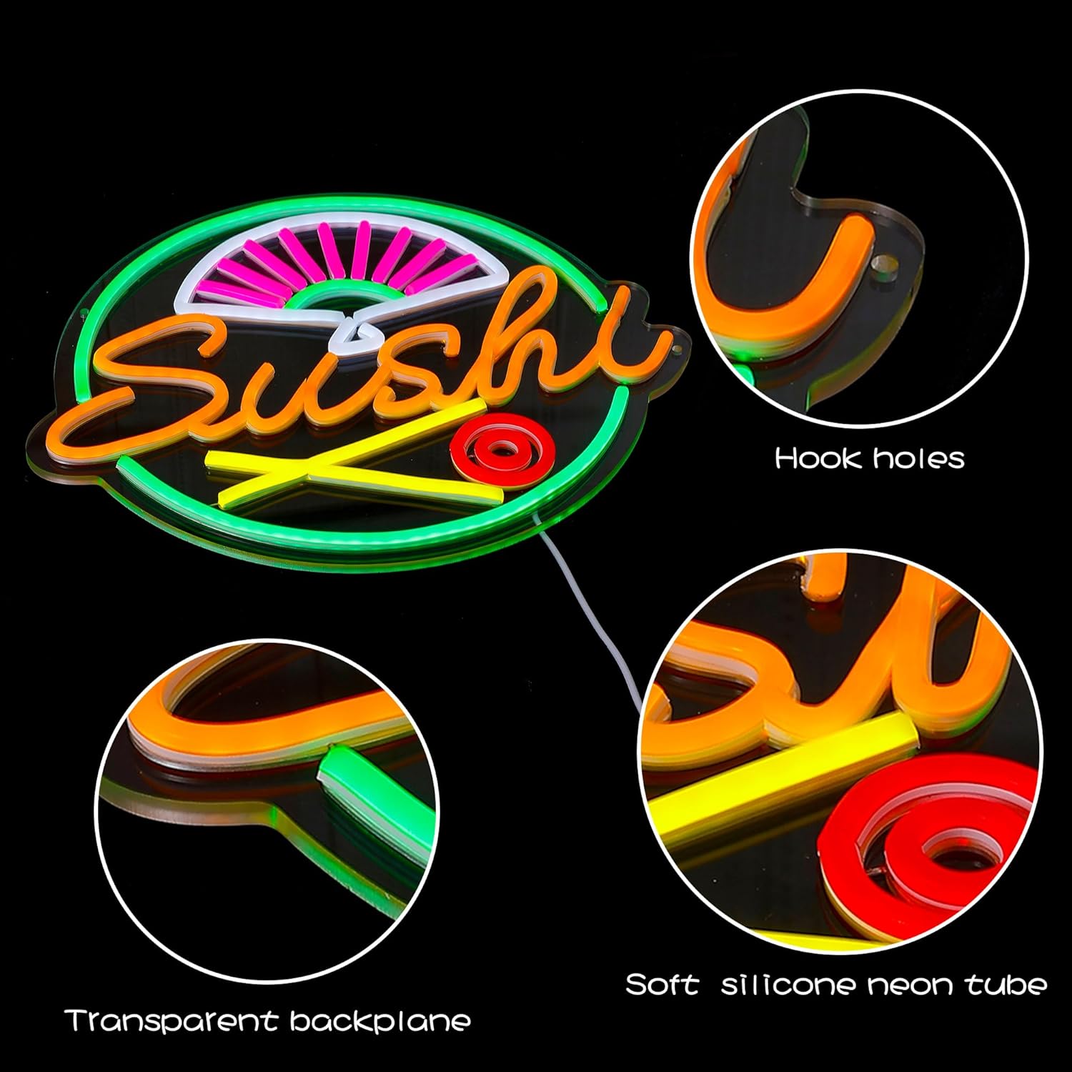 Sushi Neon Sign for Wall Decor - Commercial Kitchen Walls recensione e prezzo