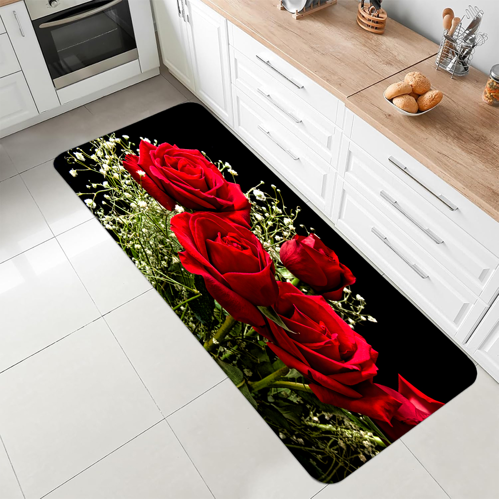 Luxury Red Rose Kitchen Runner - Commercial Kitchen Mats Anti Fatigue recensione e prezzo