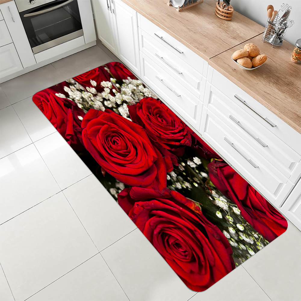 Luxury Red Rose Kitchen Runner - Commercial Kitchen Mats Anti Fatigue recensione e prezzo