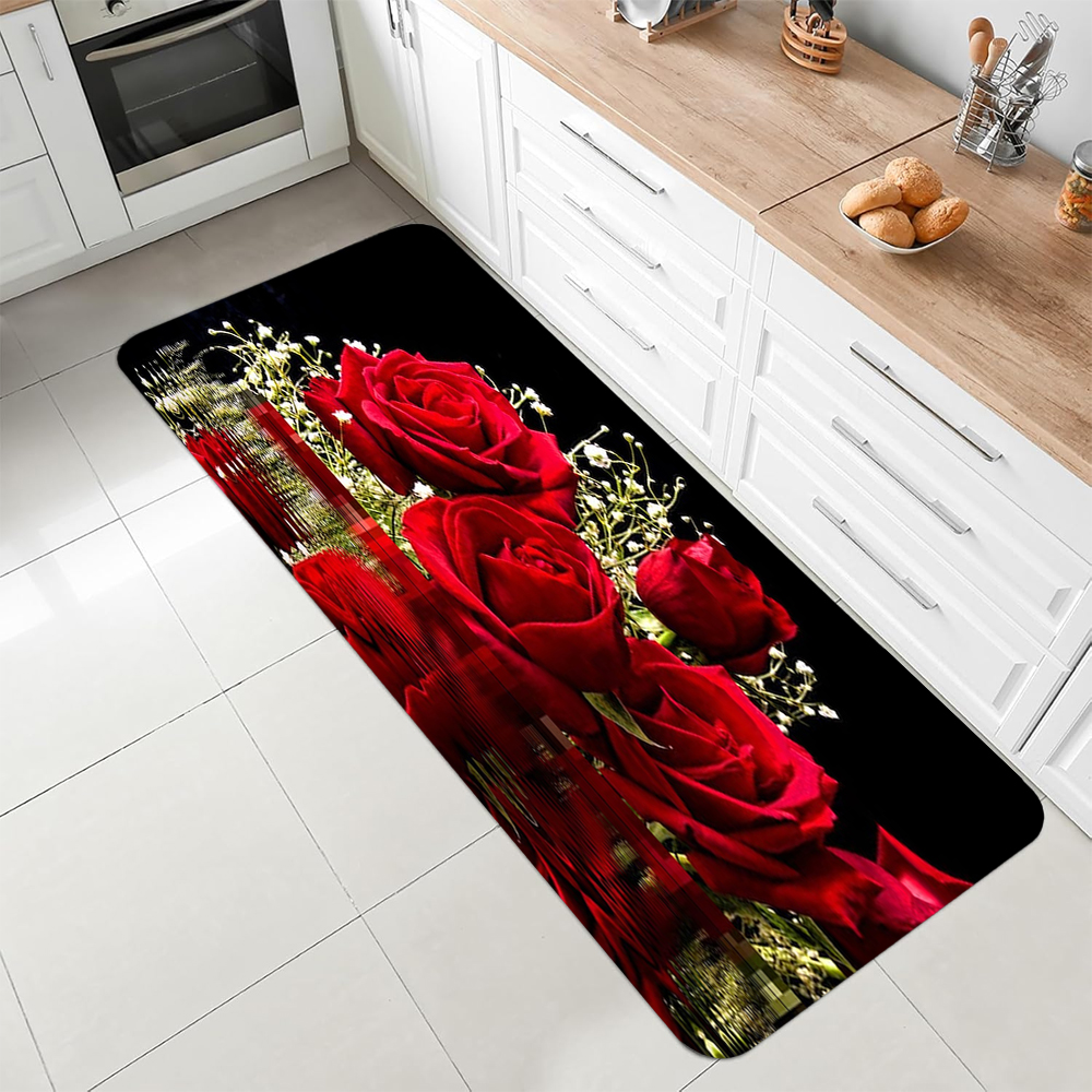 Luxury Red Rose Kitchen Runner - Commercial Kitchen Mats Anti Fatigue recensione e prezzo