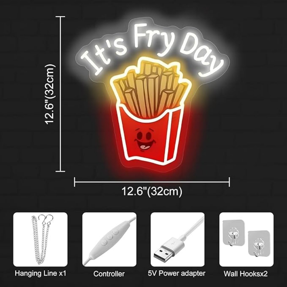 French Fries Neon Light,It's F - Commercial Kitchen Walls recensione e prezzo