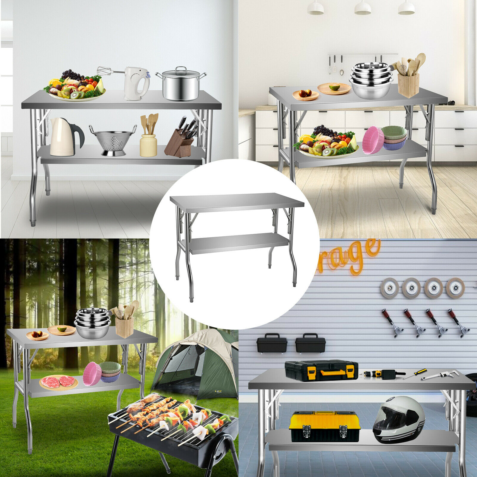Single/Double-Shelf Profession - Commercial Kitchen Prep Table With Storage recensione e prezzo