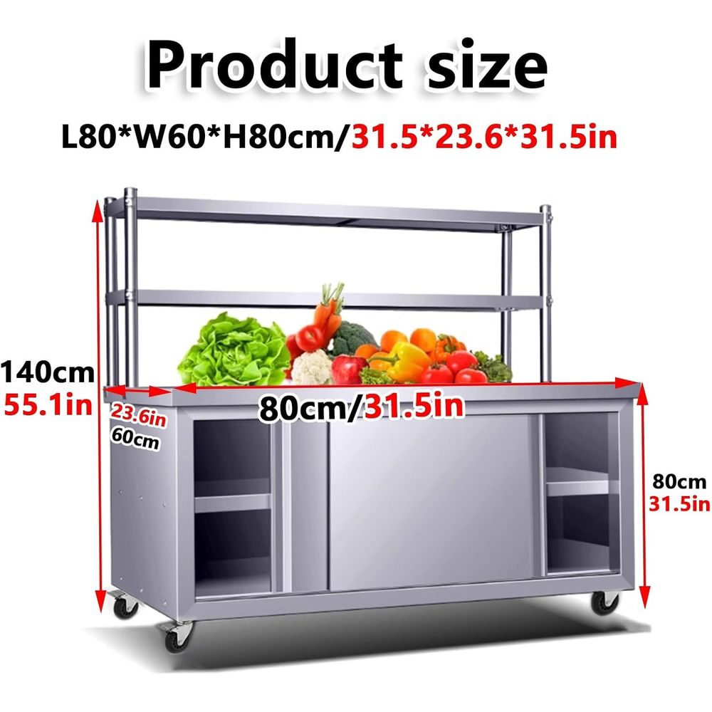 Commercial Heavy-Duty Stainles - Commercial Kitchen Prep Table With Storage recensione e prezzo