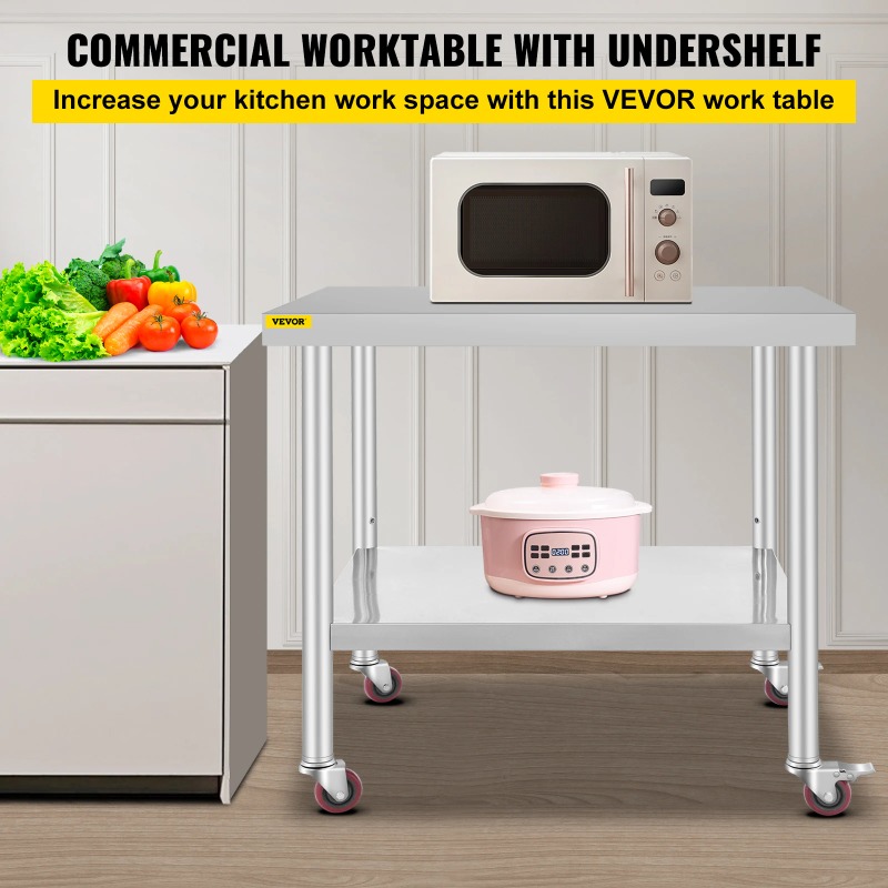 Stainless Steel Kitchen Prep T - Commercial Kitchen Prep Table With Storage recensione e prezzo