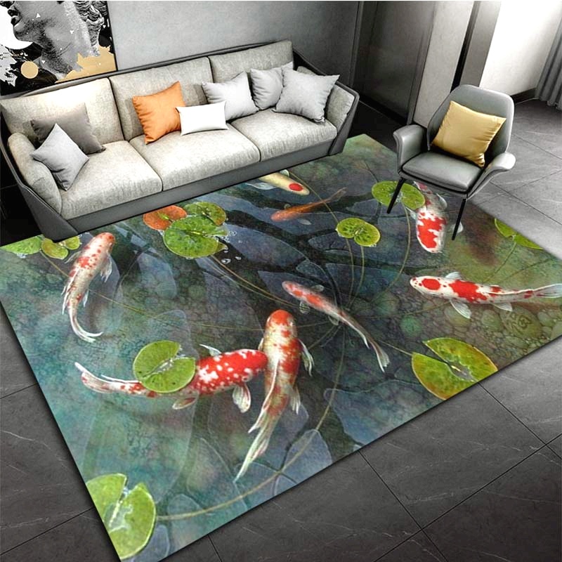 1pc 3D Koi Fish Rug - Non-Slip - Commercial Kitchen Mats Anti Fatigue recensione e prezzo