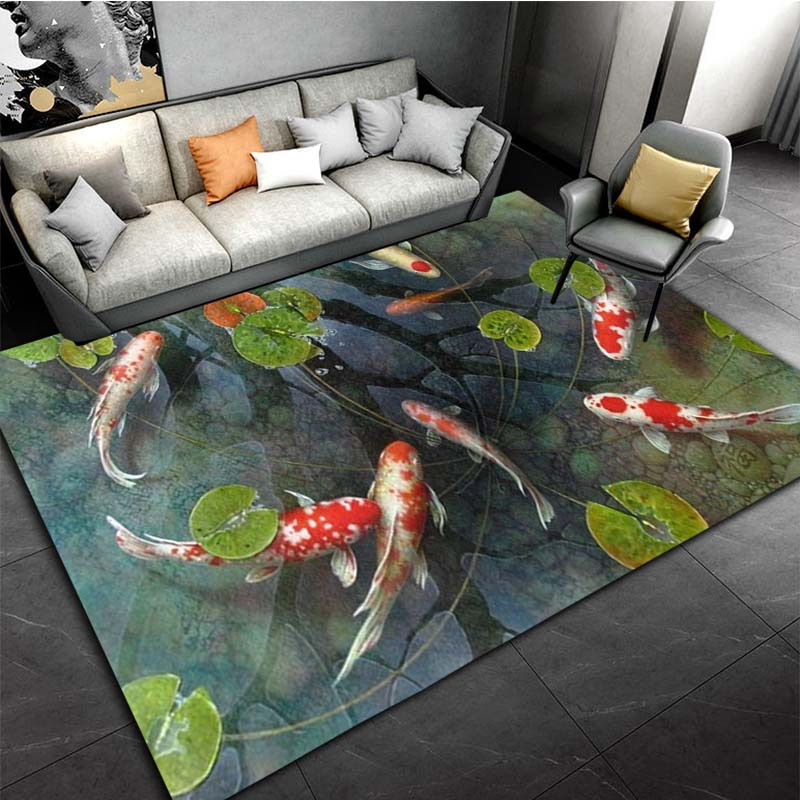 1pc 3D Koi Fish Rug - Non-Slip - Commercial Kitchen Mats Anti Fatigue recensione e prezzo
