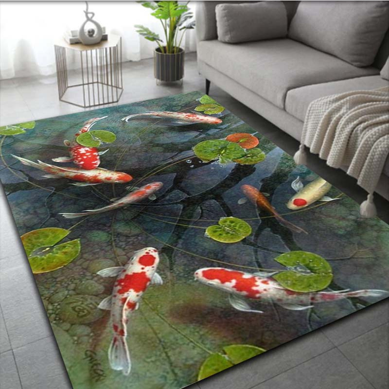 1pc 3D Koi Fish Rug - Non-Slip - Commercial Kitchen Mats Anti Fatigue recensione e prezzo