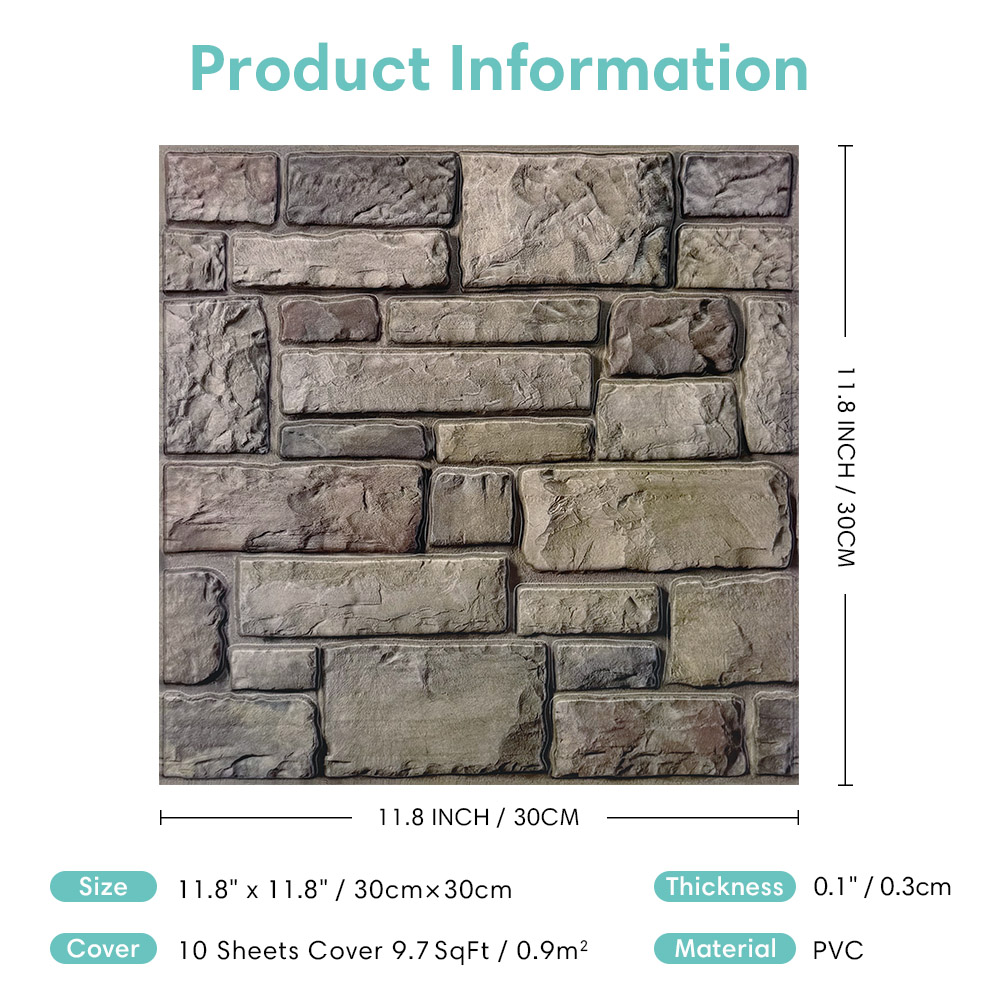 10pcs 3D Faux Stone Peel and S - Commercial Kitchen Wall recensione e prezzo